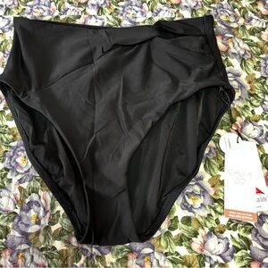 Calia Black High-Rise Swim Bottoms